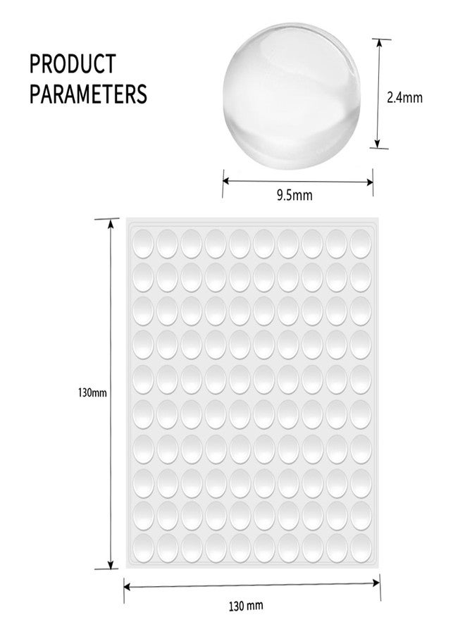 Fu Store Rubber Bumpers Clear Self Adhesive Bumper Noise Dampening Buffer Pads 100PCS 3/8 Inch Protection for Cabinet Door Drawer Wooden Floor-Hemispherical - Image 4